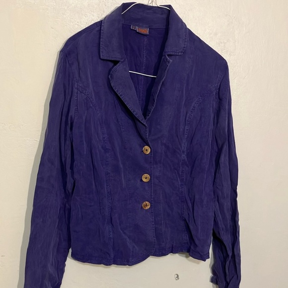 Tianello garment dyed rayon blazer jacket M Women's made in USA - Picture 9 of 9